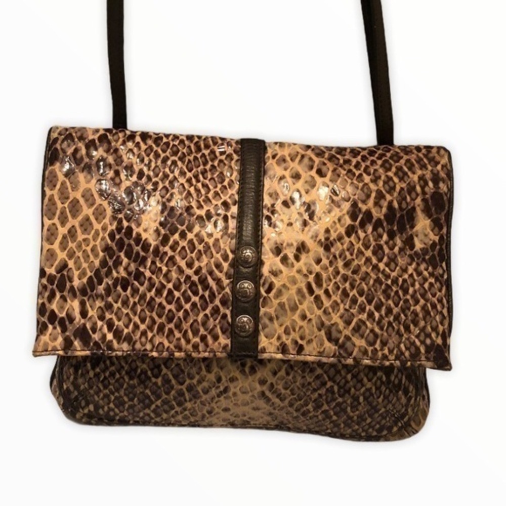 Brighton snakeskin python embossed leather bag